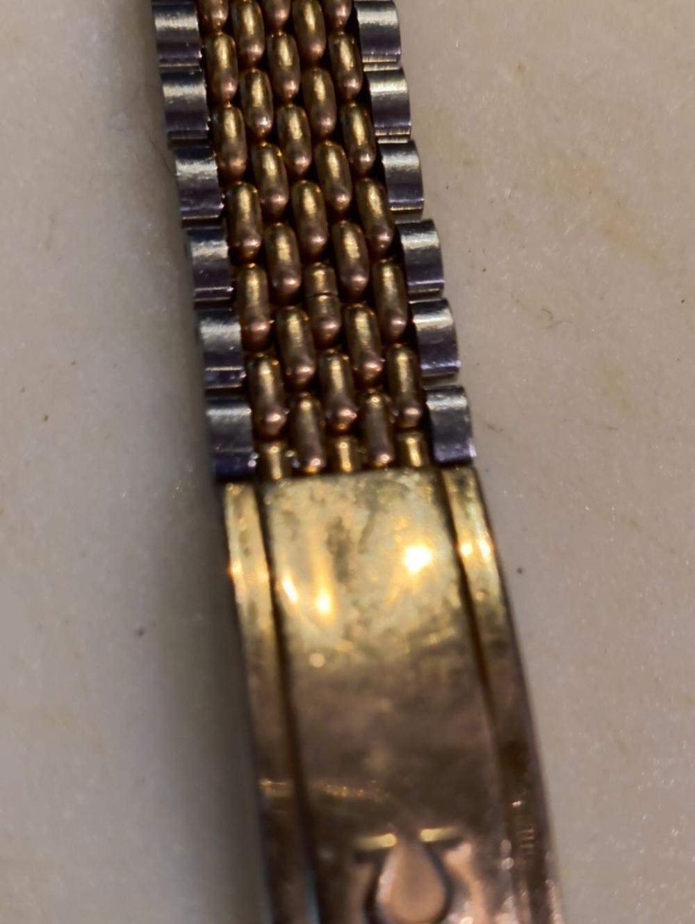 Omega Seamaster Gold Stainless Steel Watch Bracelet Band For Parts Ca. 1956? - Picture 5 of 6